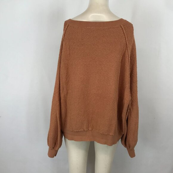 Free People Orange Textured Top - Picture 3 of 5